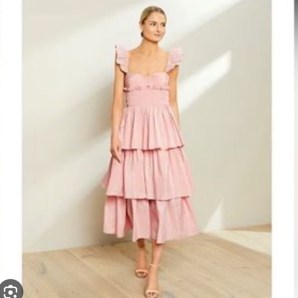 Antonio Melani Leila Sweetheart Neck Sleeveless Taffeta Smocked Tiered Dress. - Picture 2 of 15